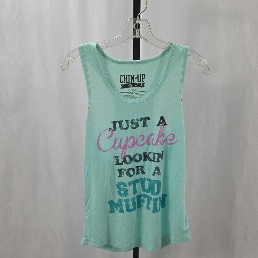 Chin Up Apparel Green Graphic Sleeveless Tank Top